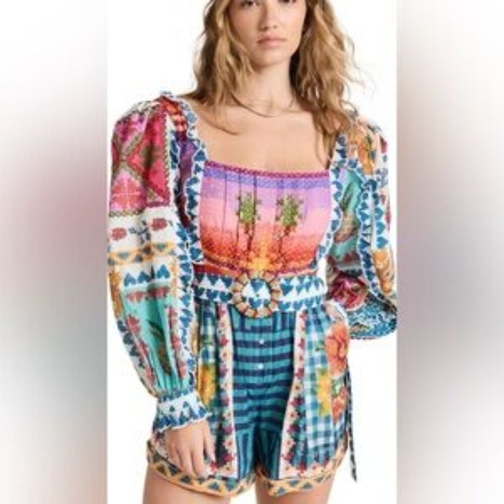 FARM Rio Summer Stitches Romper- Size M